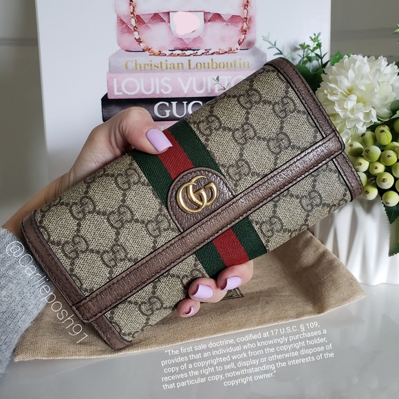 Authentic Pre-owned Gucci Supreme Ophidia GG Continental Flap Wallet - Picture 4 of 16